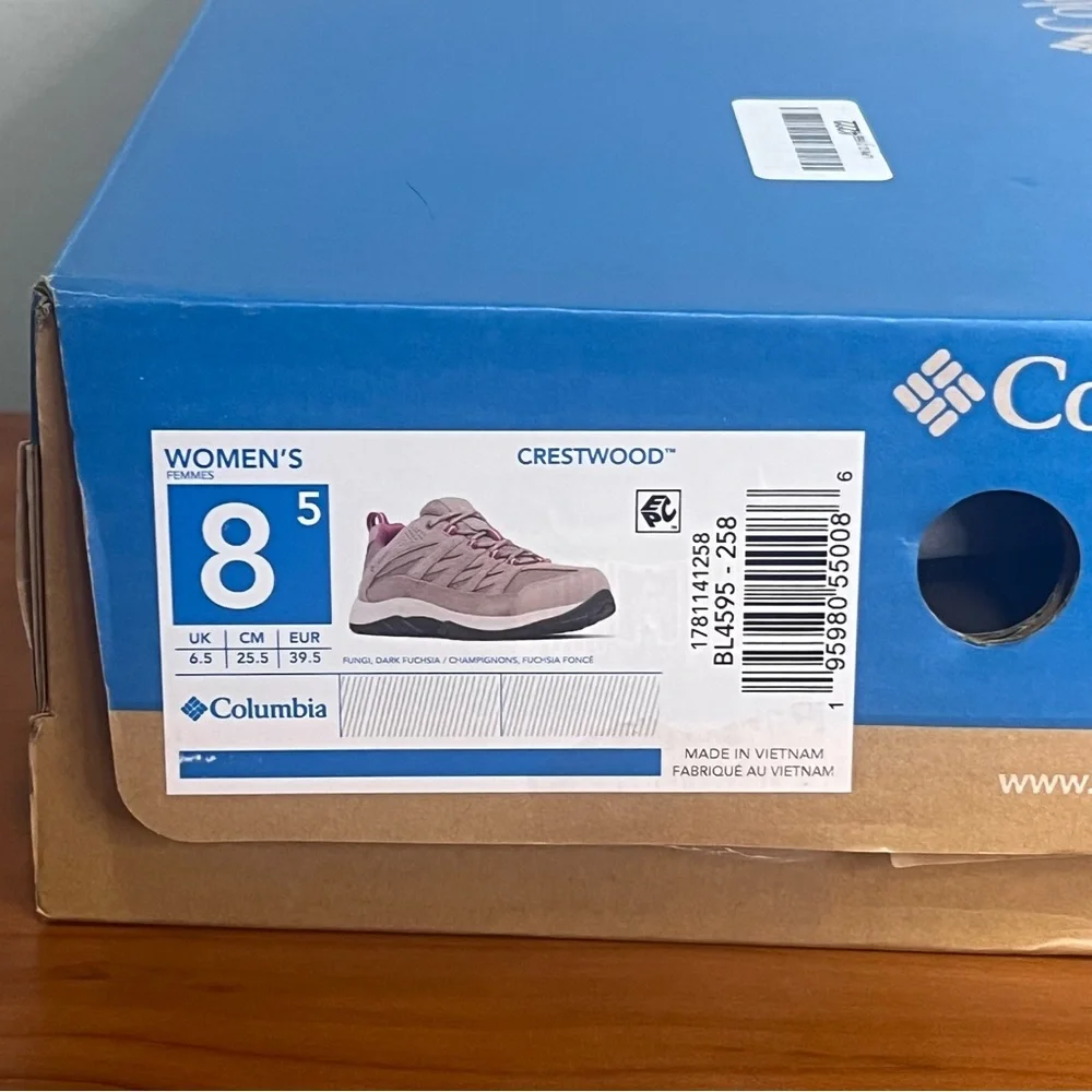 NWT Columbia Crestwood Waterproof Hiking Trail Outdoor Shoe Women's Size 8.5